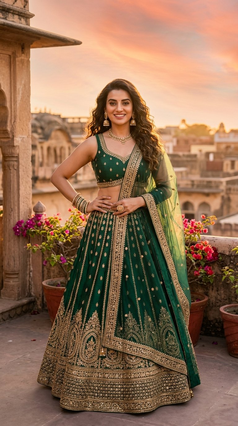 अक्षरा सिंह ट्रेडिशनल लहंगा लुक में - Akshara Singh Ethnic Designer Look
