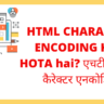 HTML CHARACTER ENCODING KYA HOTA hai